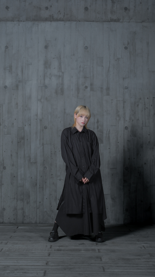 HY010-則骨拉鏈長恤衫-黑 Pre-Order