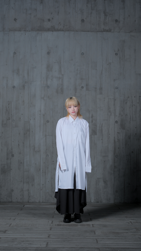 HY010-則骨拉鏈長恤衫-白 Pre-Order