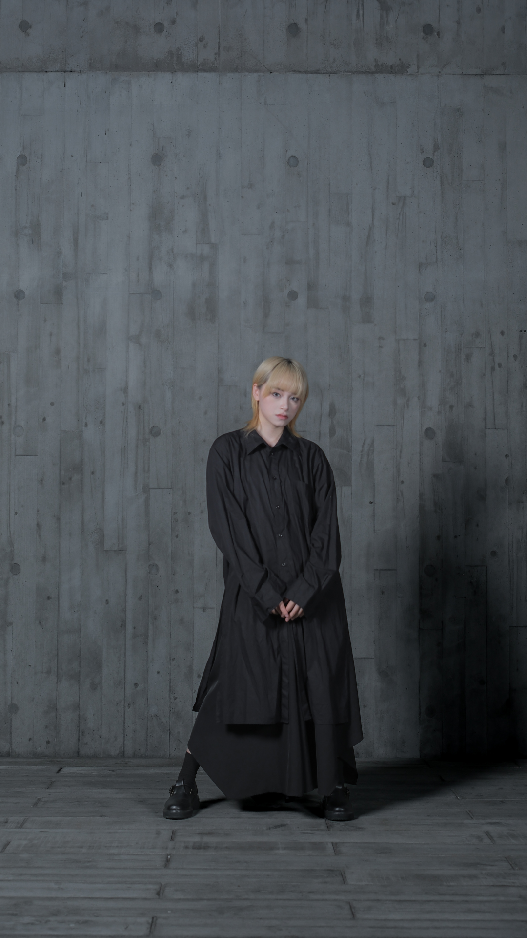 HY010-則骨拉鏈長恤衫-黑 Pre-Order