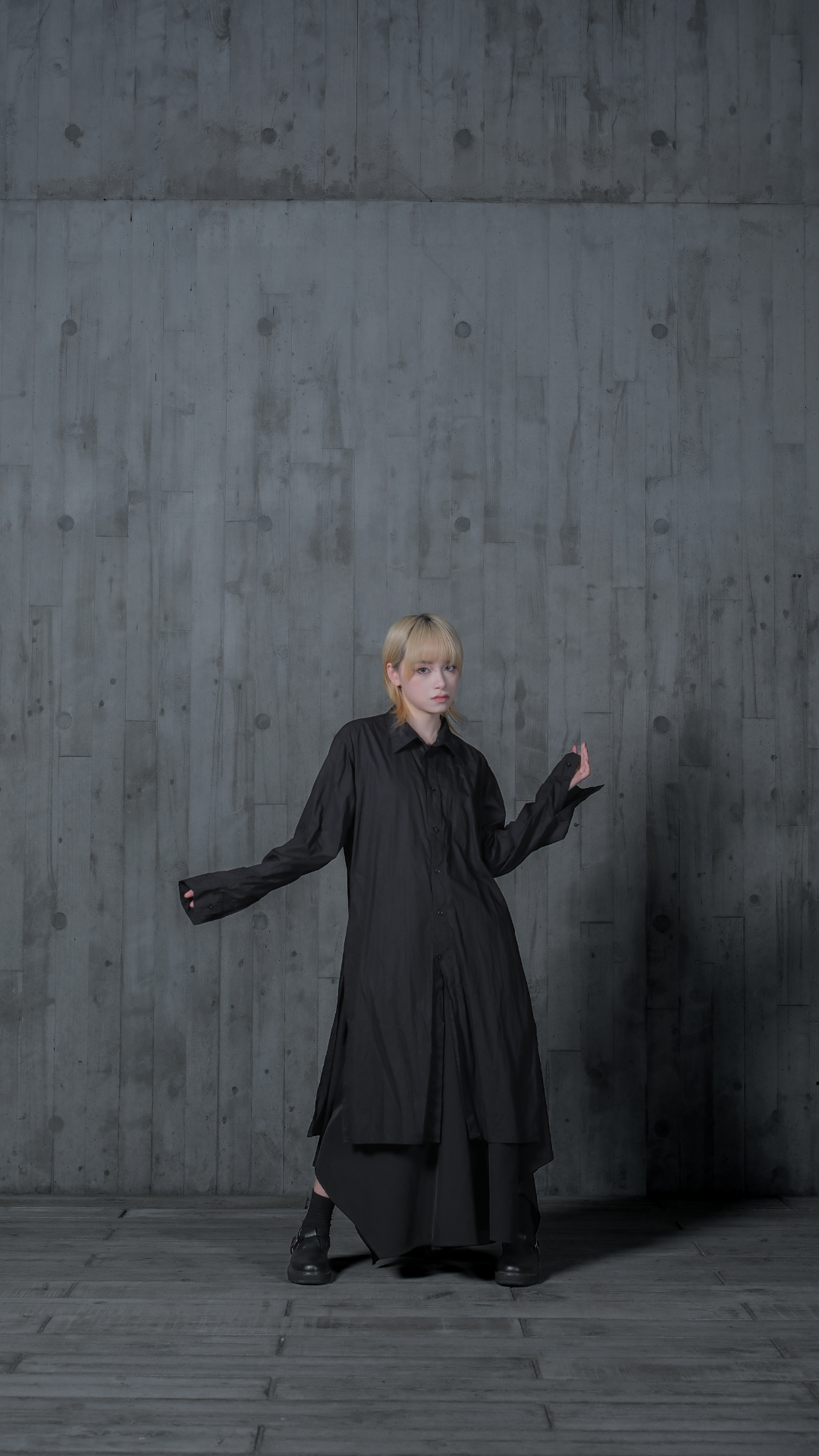 HY010-則骨拉鏈長恤衫-黑 Pre-Order