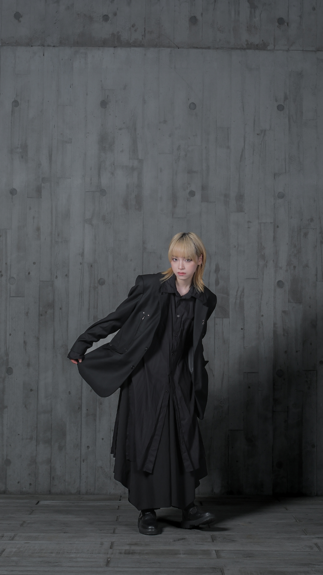 HY010-則骨拉鏈長恤衫-黑 Pre-Order